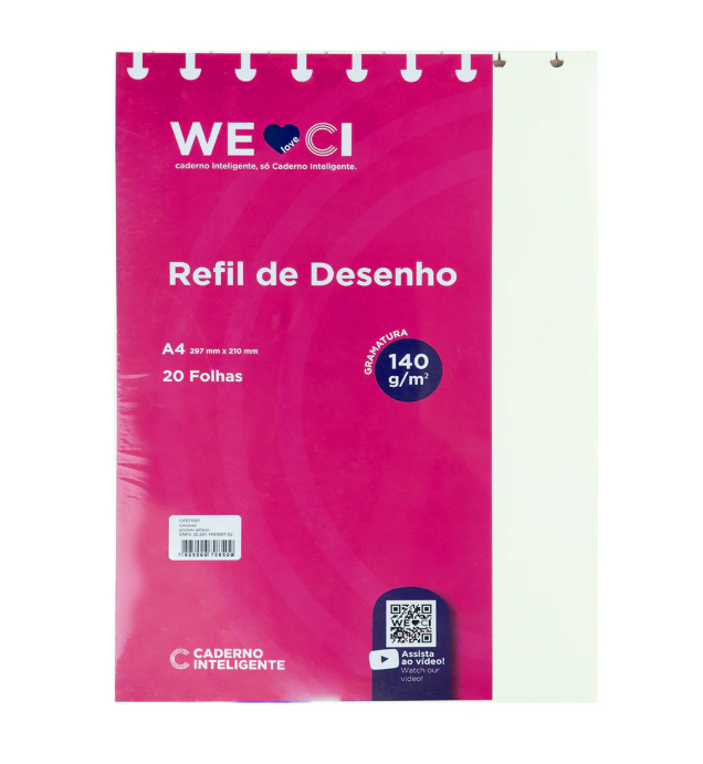 Recarga para Desenho Caderno Inteligente A4 140g