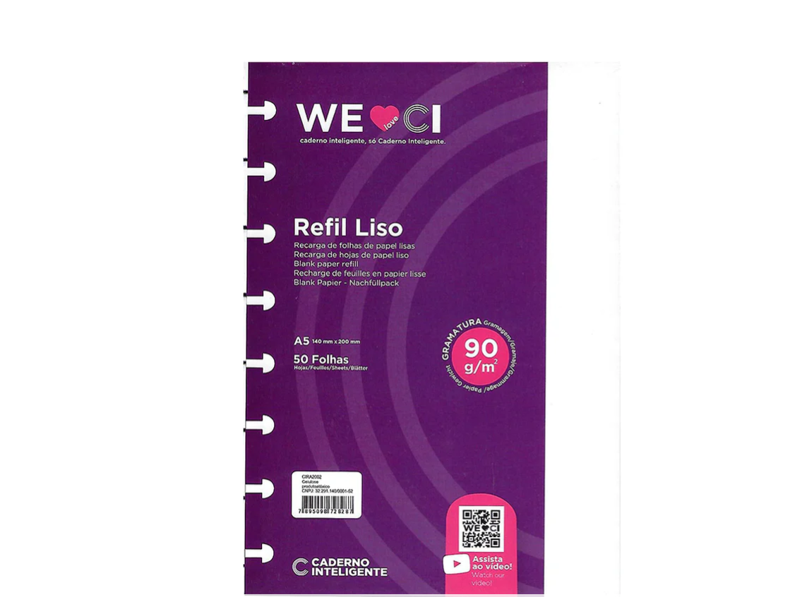 Recarga para Caderno Inteligente A5 Lisas 90g