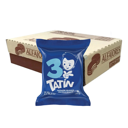 Alfajor Tatín White Chocolate with Dulce de Leche 3 layers 60g /1.1 oz - (Box of 21u.)