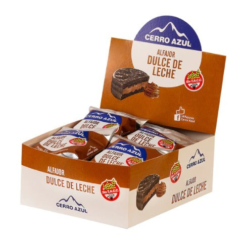 Cerro Azul Gluten-Free Chocolate Alfajor with Light Dulce de Leche | Box of 12 (860g)
