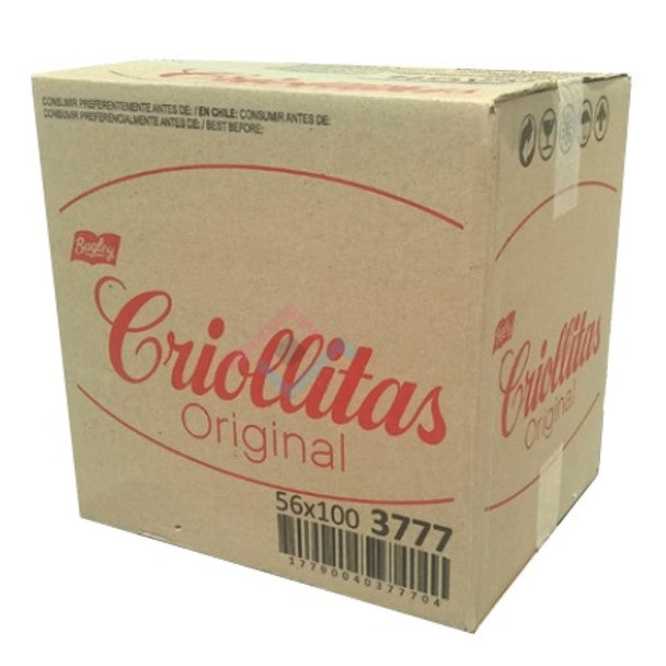 Criollitas Water Biscuits Classic Galletitas 100g. (Box of 56u.)