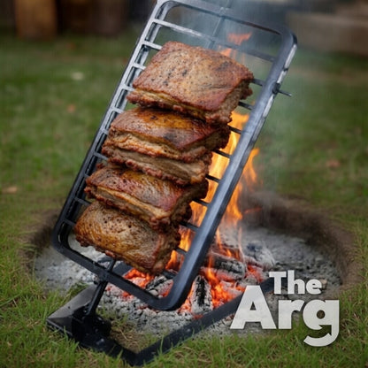 Argentine Cross Grill Book Style with Floor Base – Adjustable Asado Parrilla