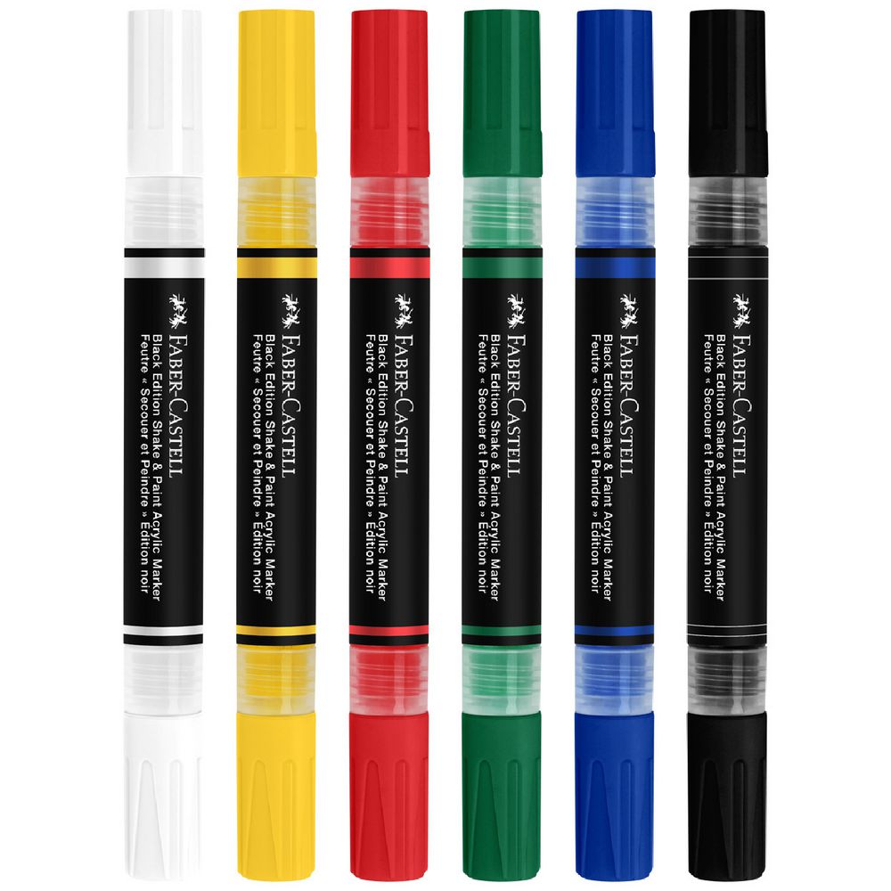 Marcador Acrilico Black Edition Cores Primárias 4 Unidades Faber-Castell