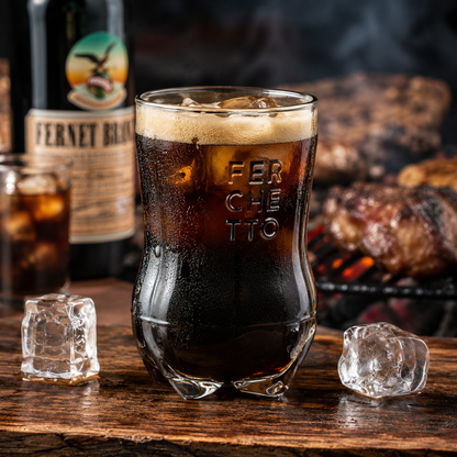 Ferchetto Fernet Glass Cup with Coaster and Mixer