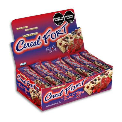 Felfort Cereal Fort Frutos Rojos -  Cereal Bar with Red Berries, 19g - (box of 24)