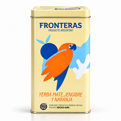Fronteras Ginger & Orange Yerba Mate in Tin 500g