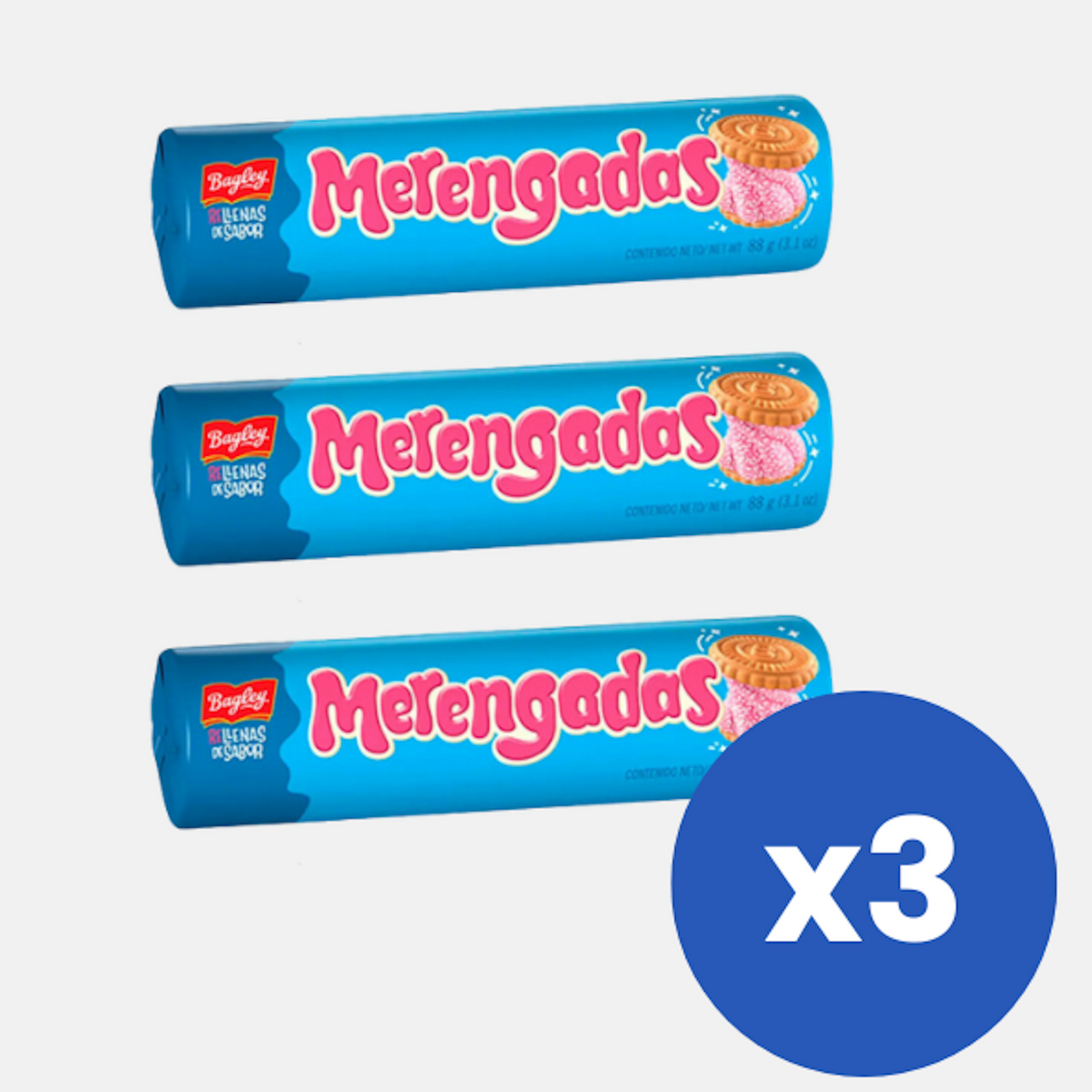 Merengadas Cookies with Strawberry Gummy Filling | Pack of 3 (93g)