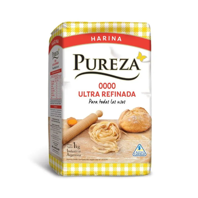 Pureza Flour 0000 Ultra Refined Wheat Flour 1 kg / 2.20 lb