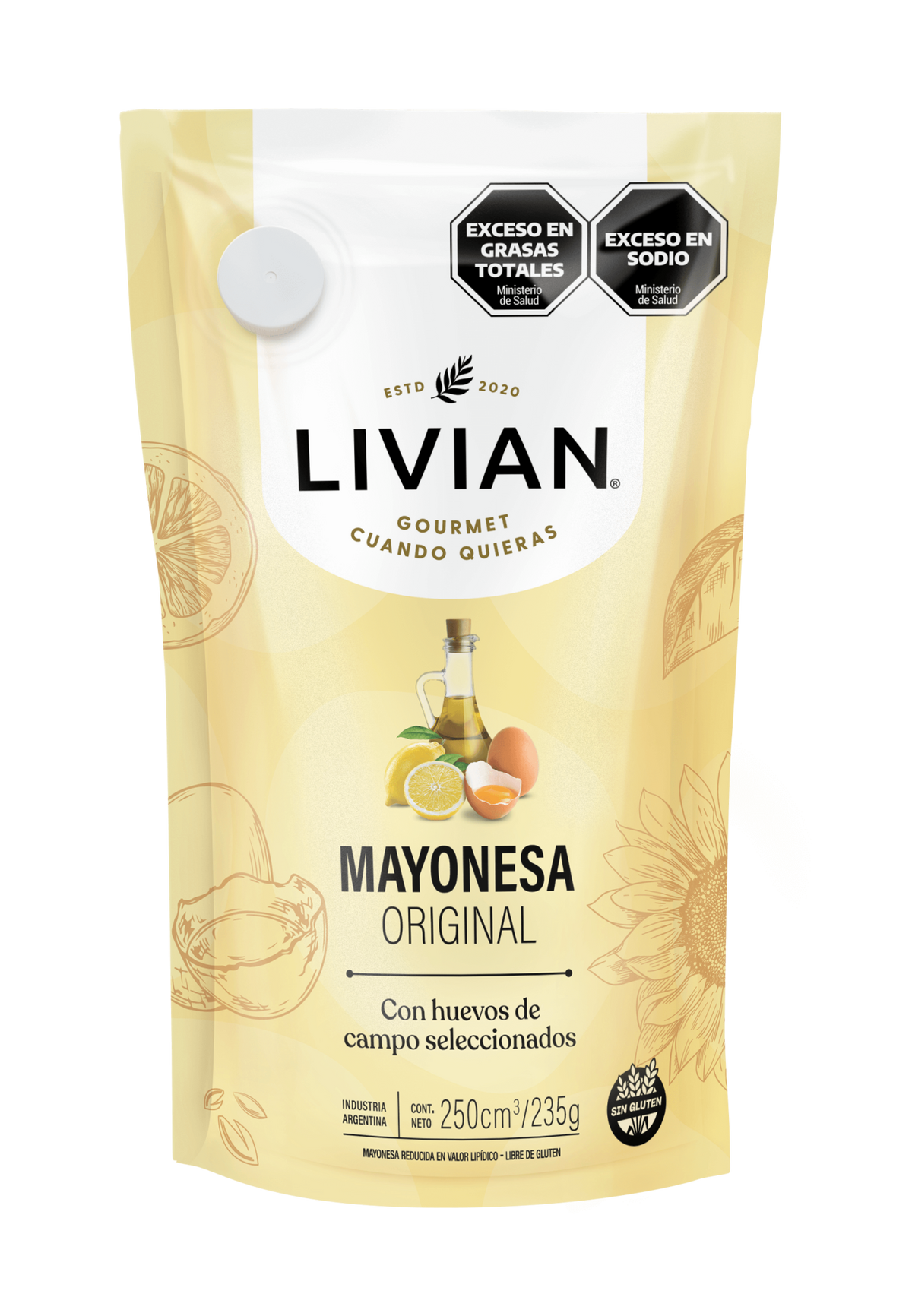 Original Livian Mayonnaise 500 g (17.6 oz) – Premium Argentine Mayonnaise for Sandwiches, Salads & Dips