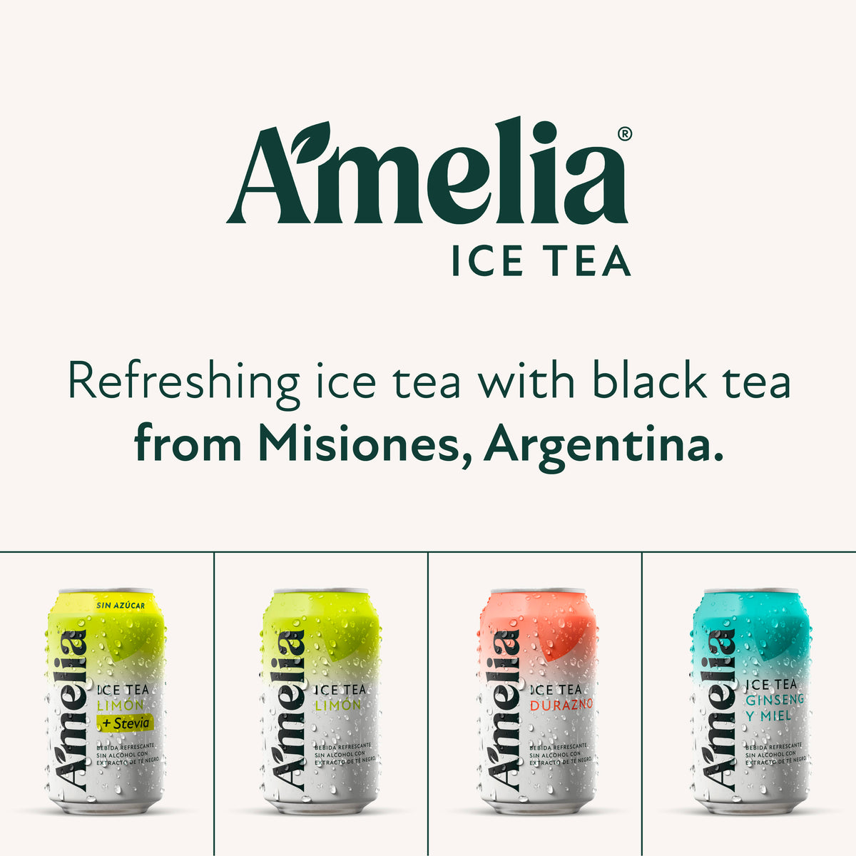 Amelia Ice Tea Peach | Ready-to-Drink Iced Tea 354ml Six-Pack