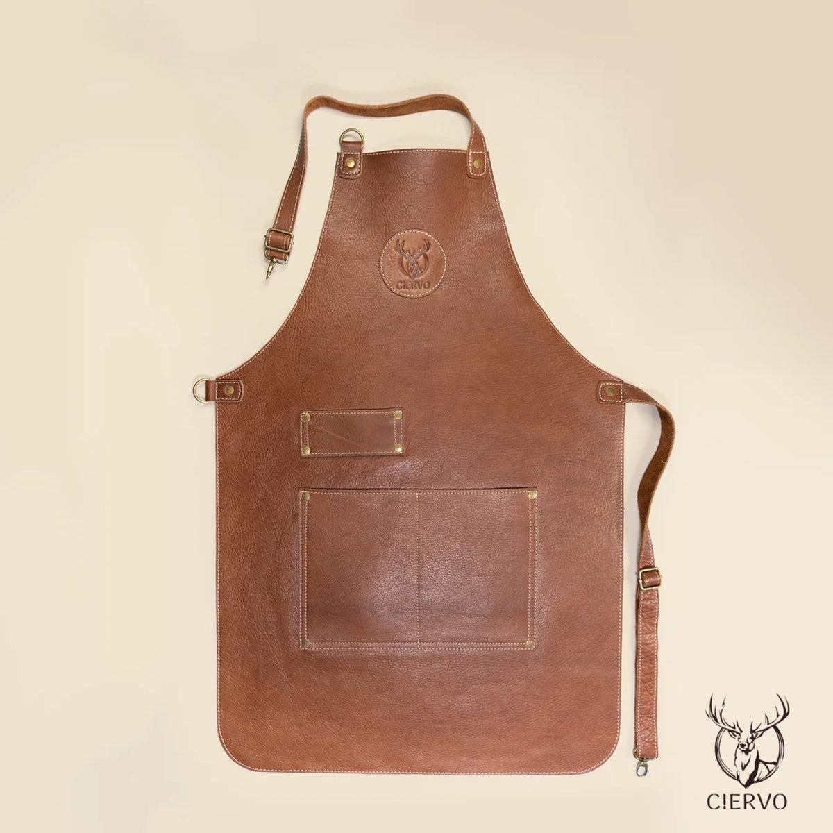 Chocolate Brown Genuine Leather BBQ Apron – Handmade Argentine Asador Apron