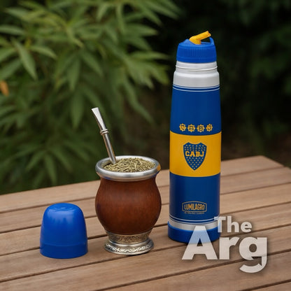 Lumilagro Luminox Boca Juniors Flag Thermo Flask 1 L / 33.8 oz | Ideal for Mate