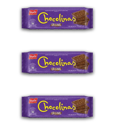 Chocolinas Chocolate Cookies Pack x3 (170g / 6.0 oz Each)
