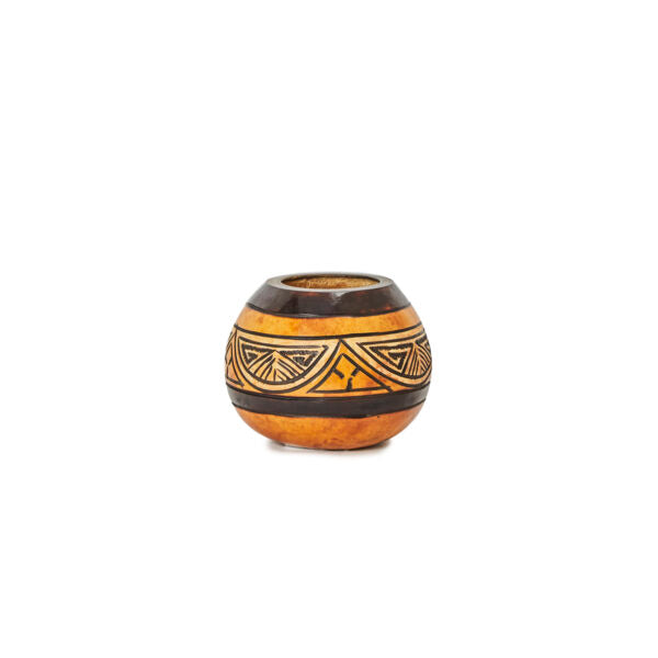 Hand-Carved Wooden Mate Gourd Cup with Straw | Traditional Argentine Mate Set