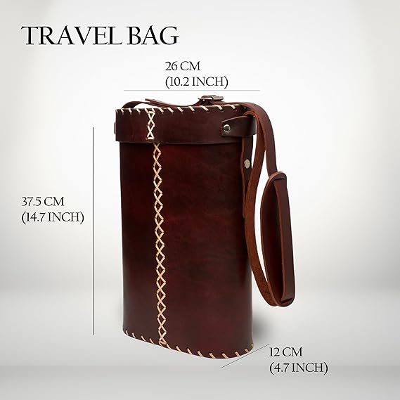 Brown Leather Matera – Traditional Argentine Mate Carry Bag