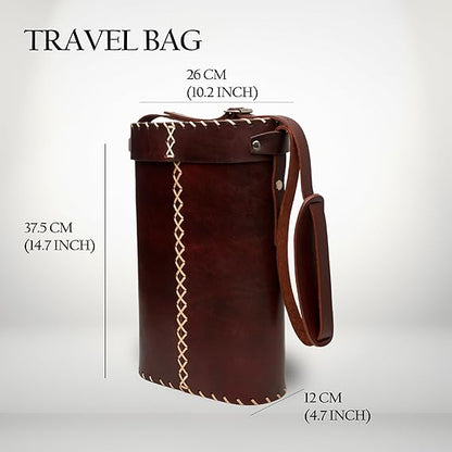 Brown Leather Matera – Traditional Argentine Mate Carry Bag