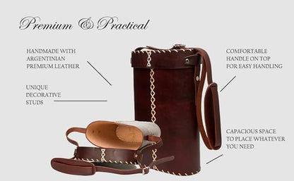Brown Leather Matera – Traditional Argentine Mate Carry Bag