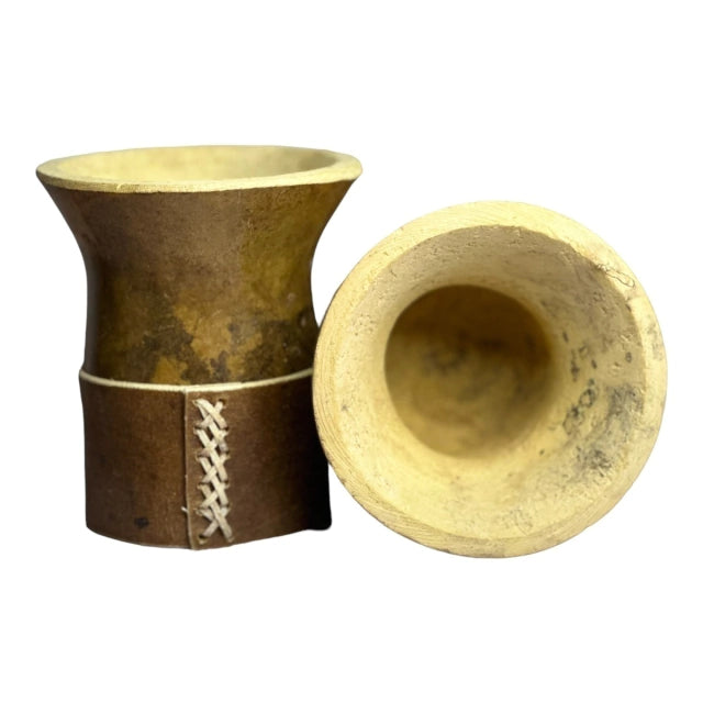Natural Gourd Mate with Handcrafted Rustic Leather Base | Traditional Argentine Mate Cup