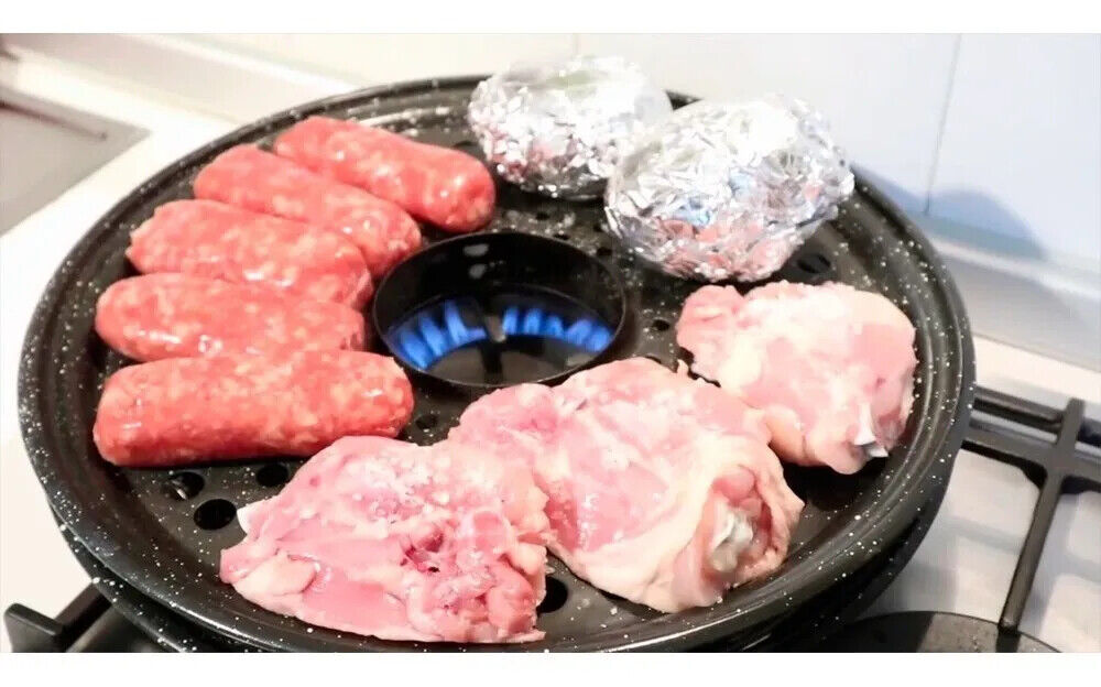 Circular BBQ Grill for Stove 37 cm | Argentine Indoor Parrilla for Stovetop