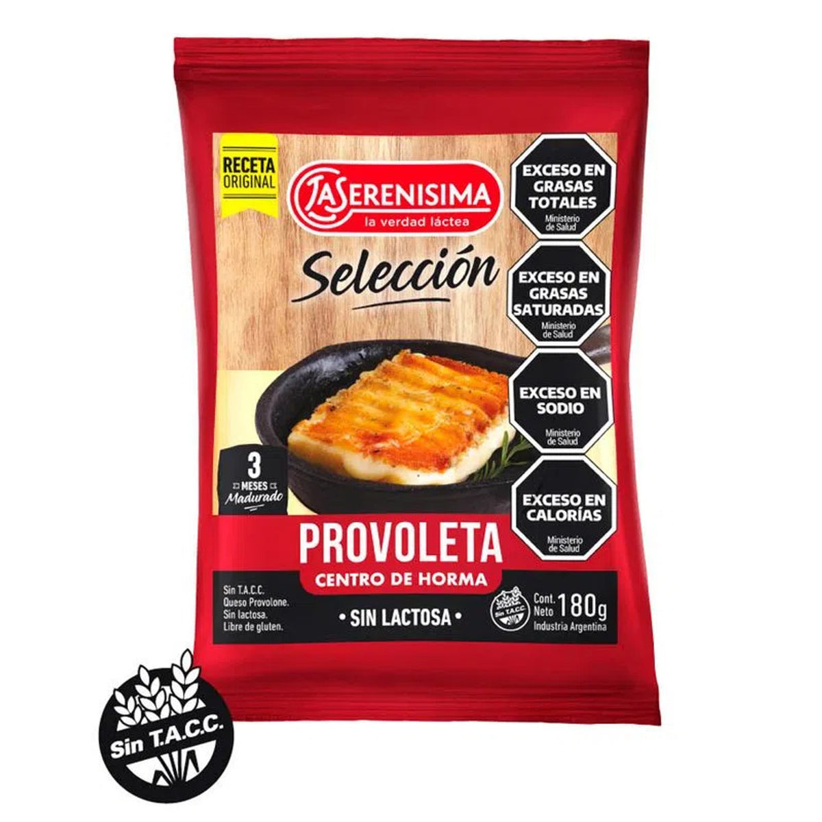 La Serenísima Lactose-Free Provoleta Cheese Wheel Center 180 g / 0.39 lb