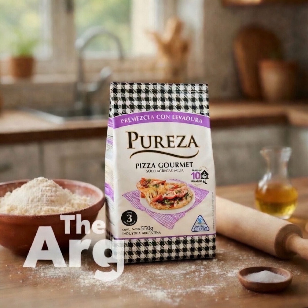 Pureza Gourmet Pizza Mix with Yeast 550g | Argentine Pre-Mix for Homemade Pizza