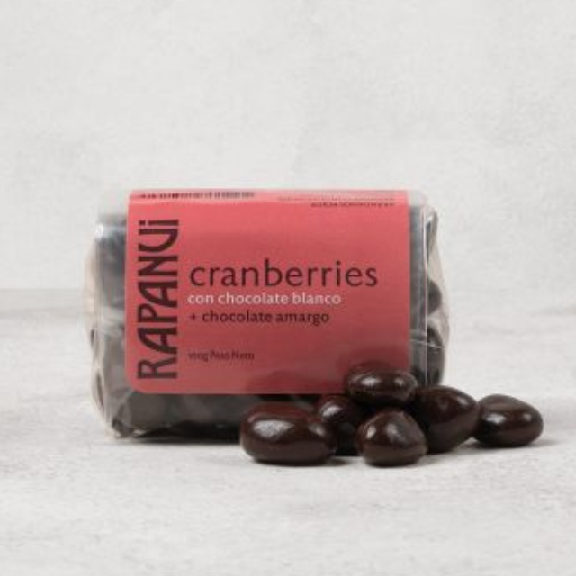 Rapanui Cranberries Dipped in White & Dark Chocolate 100g | Argentine Chocolate Treat