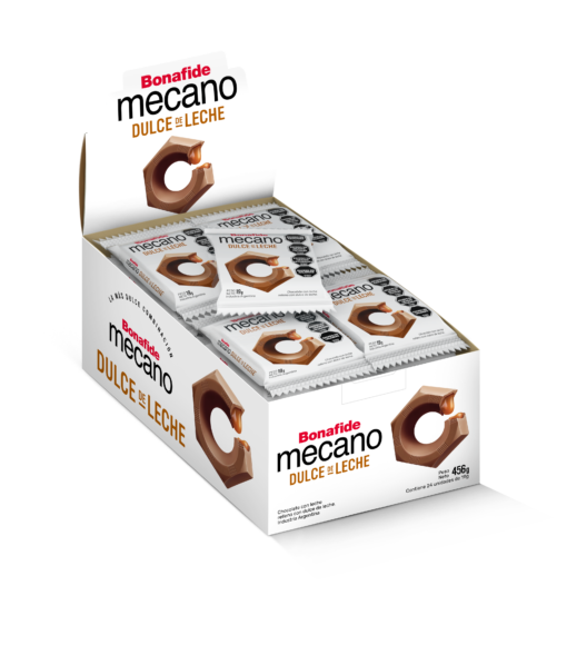 Bonafide Mecano Milk Chocolate with Dulce de Leche – Box of 24 (456 g / 16.08 oz)