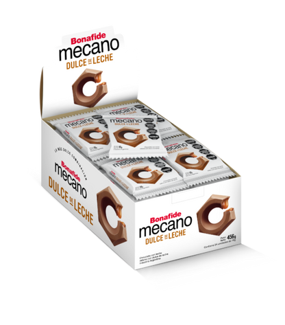Bonafide Mecano Milk Chocolate with Dulce de Leche – Box of 24 (456 g / 16.08 oz)
