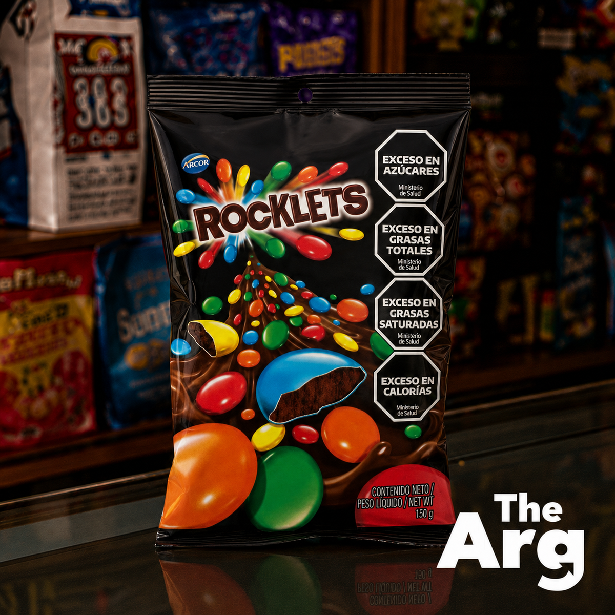 Rocklets Chocolate Covered Peanuts with Colorful Candy Sprinkles 150g