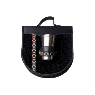 BBQ Set Double Case - Black Leather