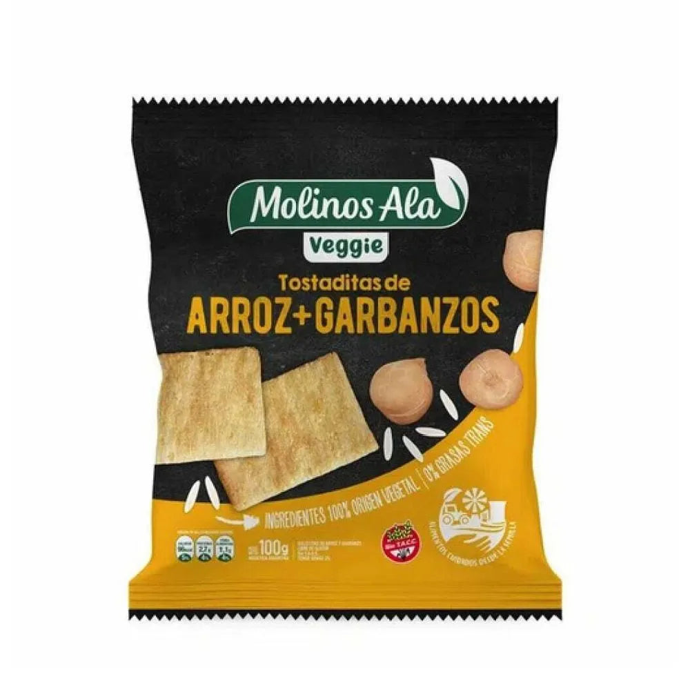 Molinos Ala Vegan Rice and Chickpea Toasts 100g / 0.22lb