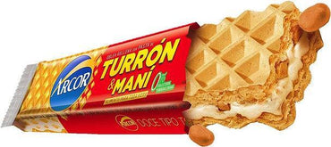 Arcor Turrón & Maní Bar Pack (10 Units) | Peanut Cream & Biscuit Snack 25g / 0.81 oz Each