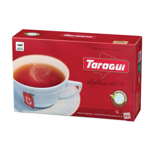 Taragüi Black Tea Bags Intense Flavor | Box of 100 Tea Bags 200g