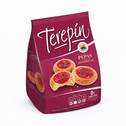 Argentine Pepas Quince Cookies 400g (14.1 oz) – Traditional Jam-Filled Shortbread Cookies | Family Size Pack | Terepín
