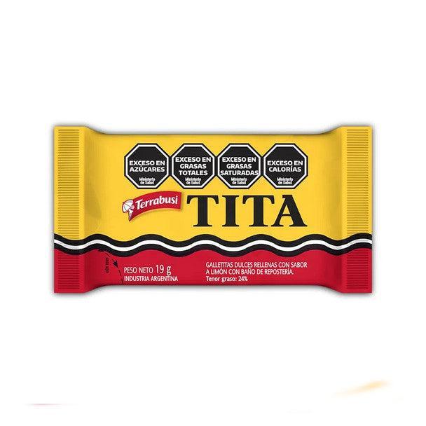 Tita Chocolate Covered Lemon Cookie – 36 Pack (19g Each) – Classic Argentine Terrabusi Snack