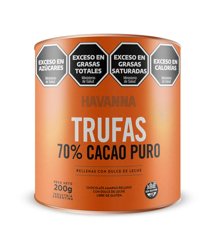 Havanna 70% Cacao Puro Dark Chocolate Truffles Filled with Dulce de Leche, Gluten-Free, 200 g / 7.05 oz