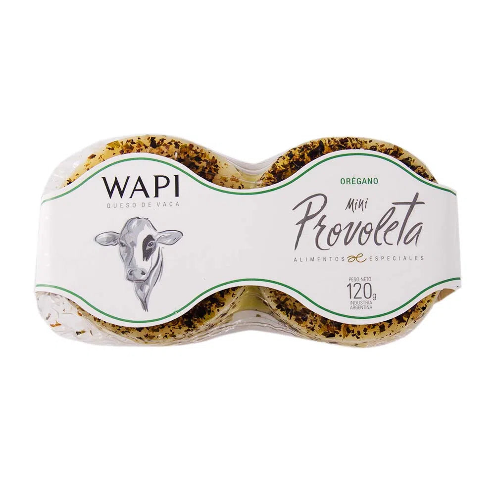 Wapi Mini Provoleta Cheese with Oregano 120g | Argentine Provolone-Style Cheese
