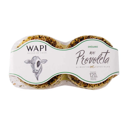 Wapi Mini Provoleta Cheese with Oregano 120g | Argentine Provolone-Style Cheese