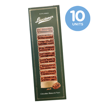 Lucciano’s White Chocolate Alfajores with Walnut & Dulce de Leche Box of 10 | 750g