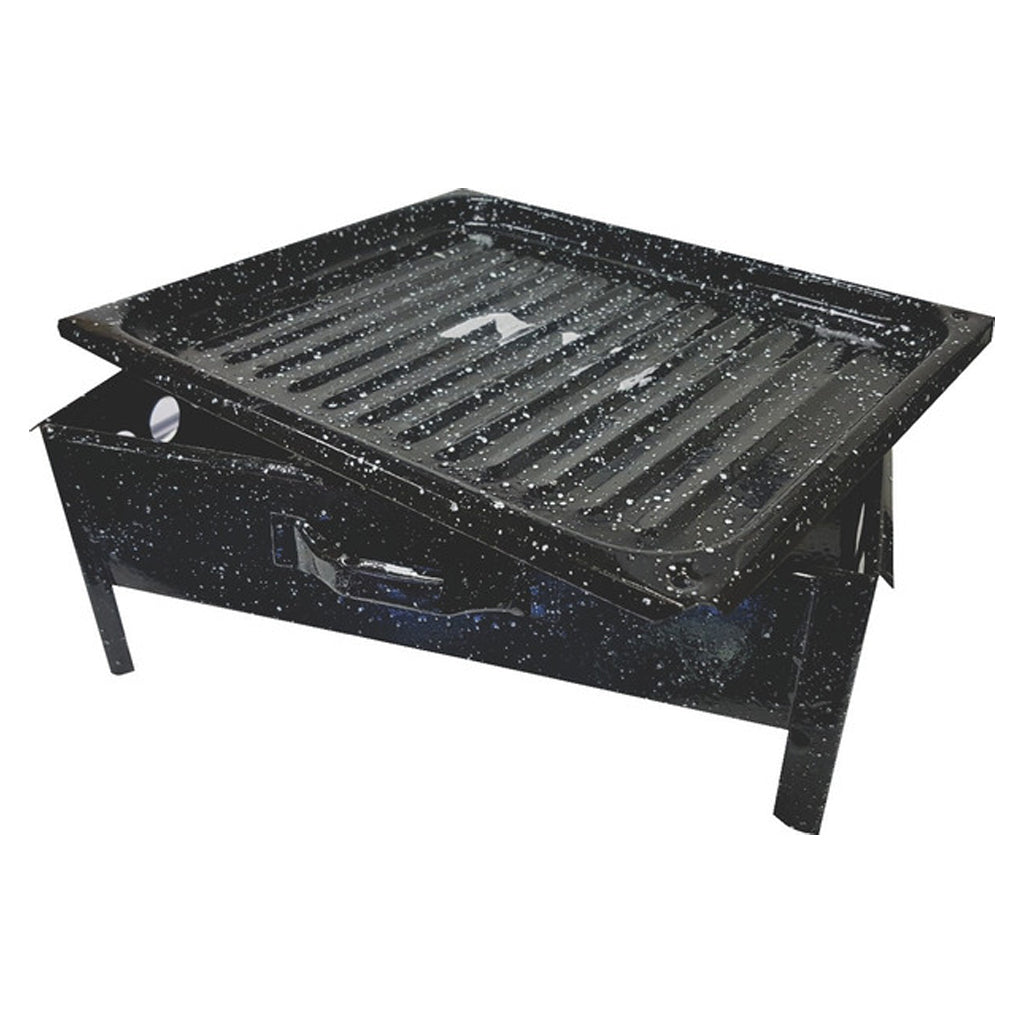 Enameled Tabletop Brazier Grill Tray | Portable Mini Asado Grill for Indoor & Outdoor Use