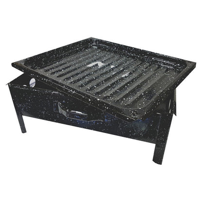 Enameled Tabletop Brazier Grill Tray | Portable Mini Asado Grill for Indoor & Outdoor Use