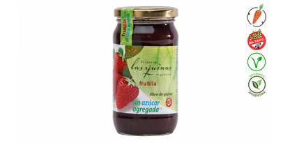 Las Quinas Strawberry Marmalade Jam No Sugar Added Gluten Free 420 g | Argentine Fruit Spread