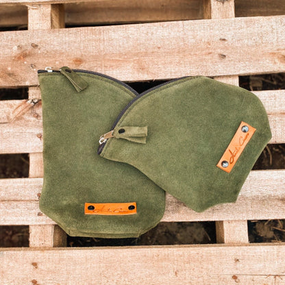 Suede Yerba & Sugar Holder Set | Green | Artisan Mate Accessories