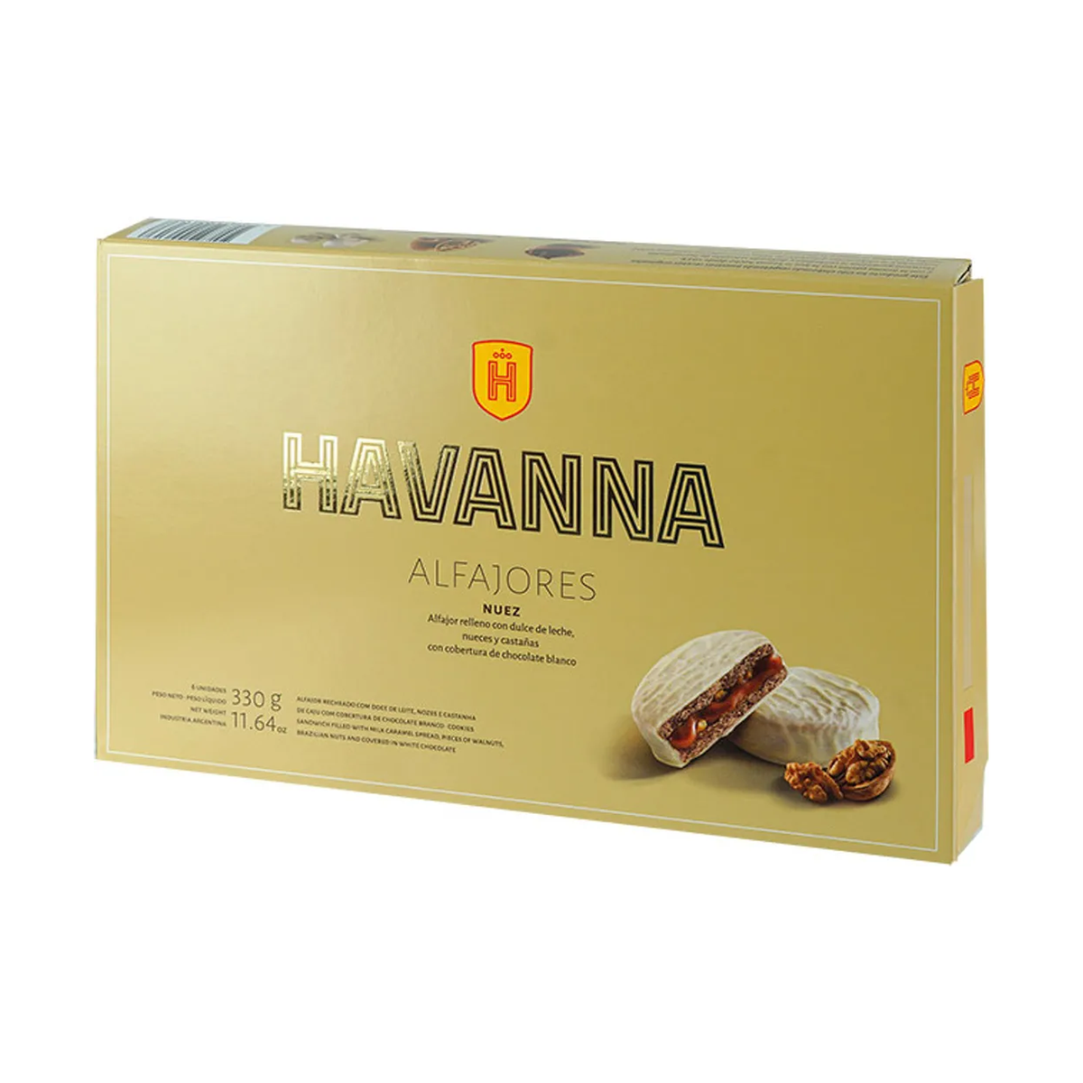 Havanna White Chocolate Alfajores with Nuts & Dulce de Leche Box 12 Units 612g
