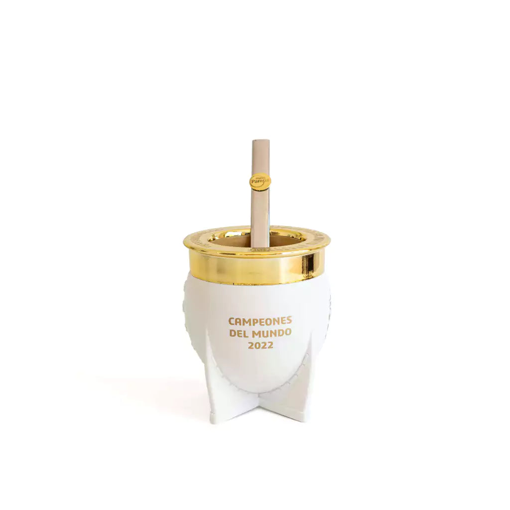White Mate Argentina Edición Campeones del Mundial Borde Dorado