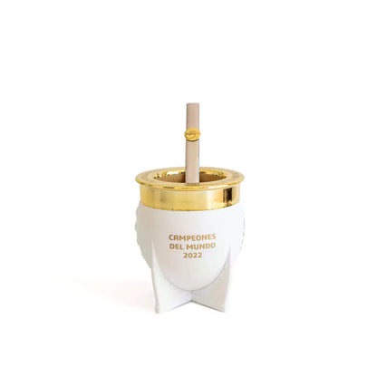 White Mate Argentina Edición Campeones del Mundial Borde Dorado