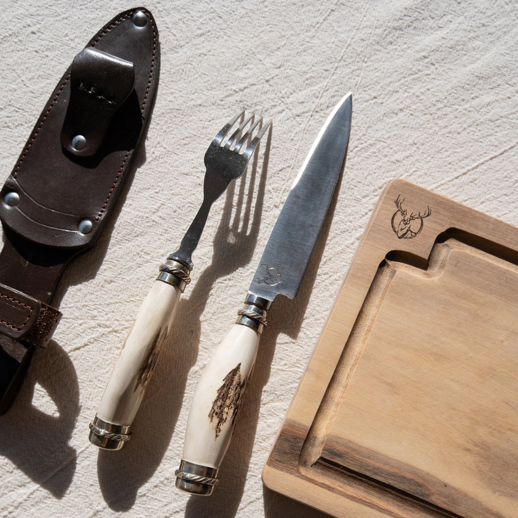 Ciervo Natural Antler Picnic Knife Set – Handcrafted Argentine Outdoor Cutlery