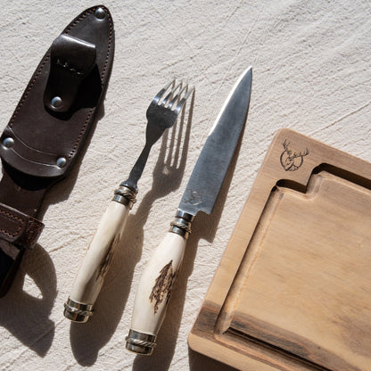 Ciervo Natural Antler Picnic Knife Set – Handcrafted Argentine Outdoor Cutlery