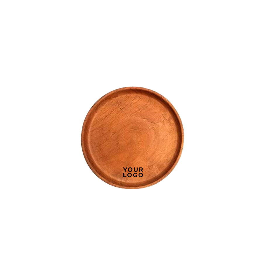 BBQ Set Round Double Case - Brown Eco Leather