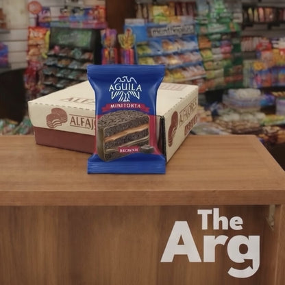 Águila Brownie Alfajor Minicake with Dulce de Leche Box 21 Units 71.5g / 2.52 oz Each